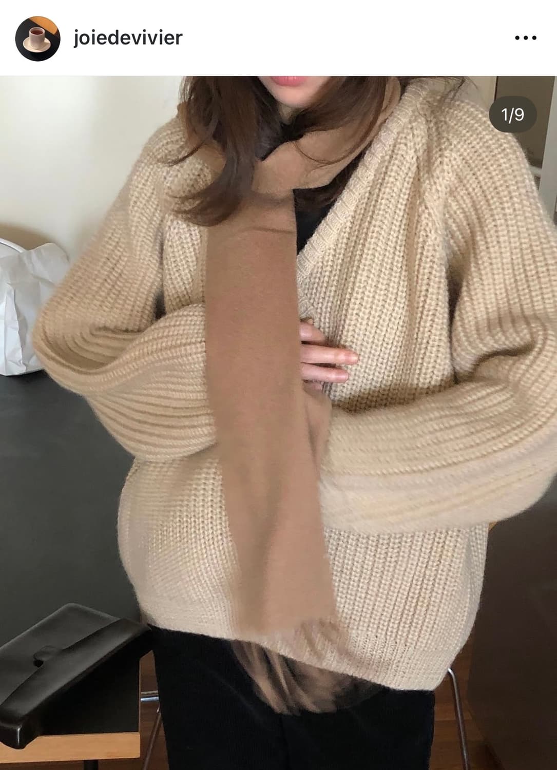 조이드비비에 vintage wool knit - 블랙 상품이미지5