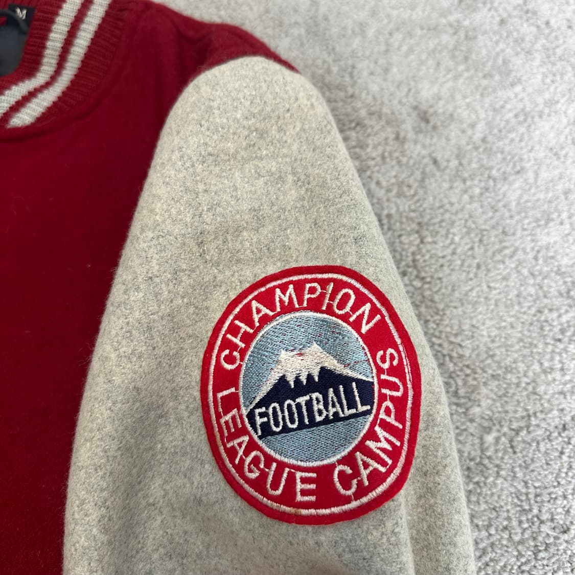 JPN 빈티지 레드/오트밀 바시티 자켓~L 상품이미지6