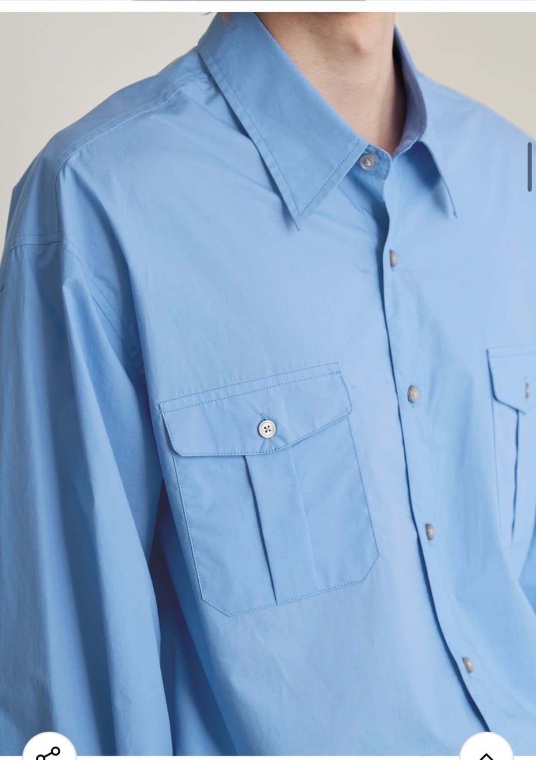(새상품)(L) 드로우핏 페이퍼 코튼 알렉스 셔츠 [D.BLUE] 판매 상품이미지5