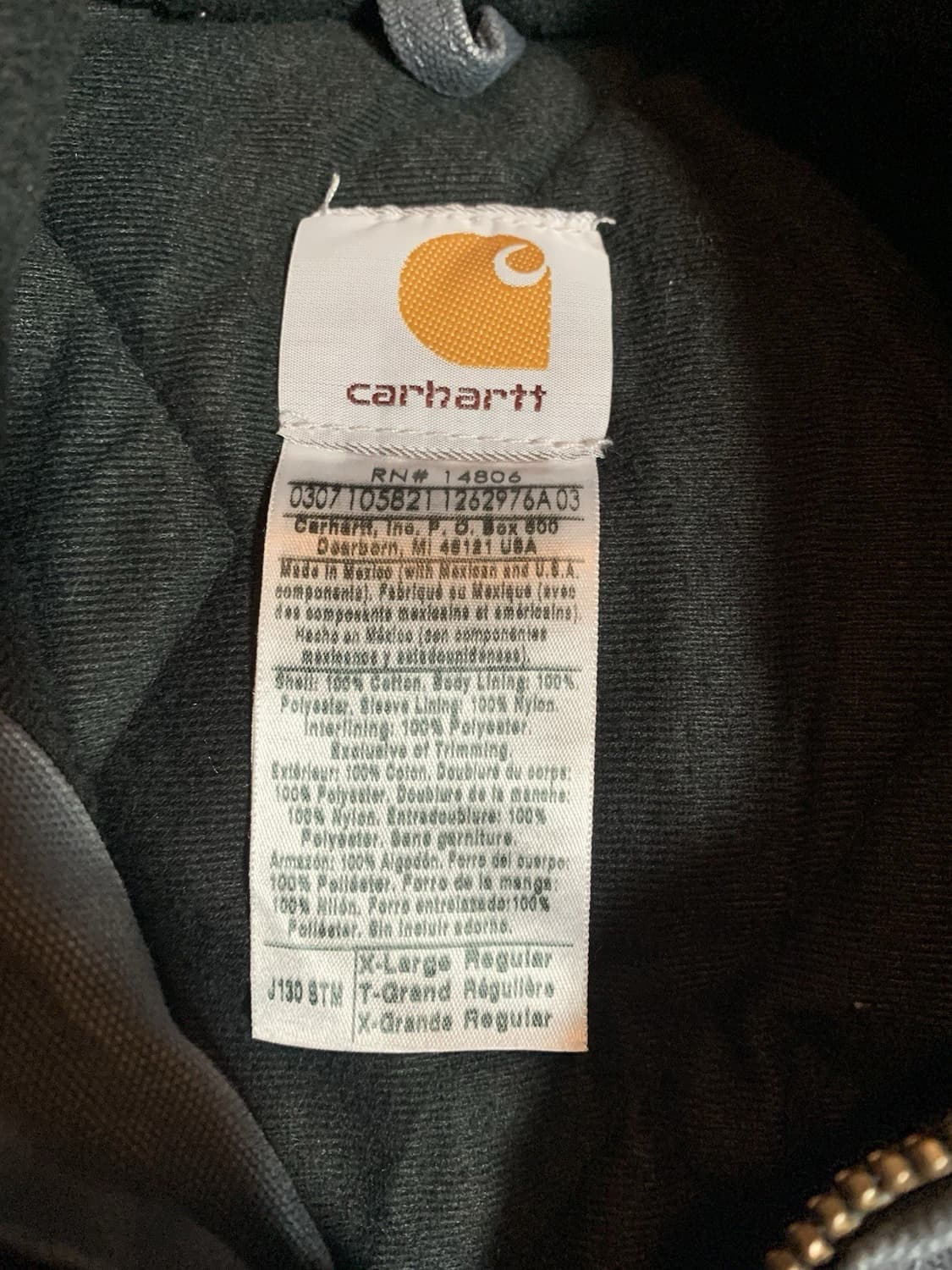 칼하트 J130 후드 자켓 스톰 상품이미지4