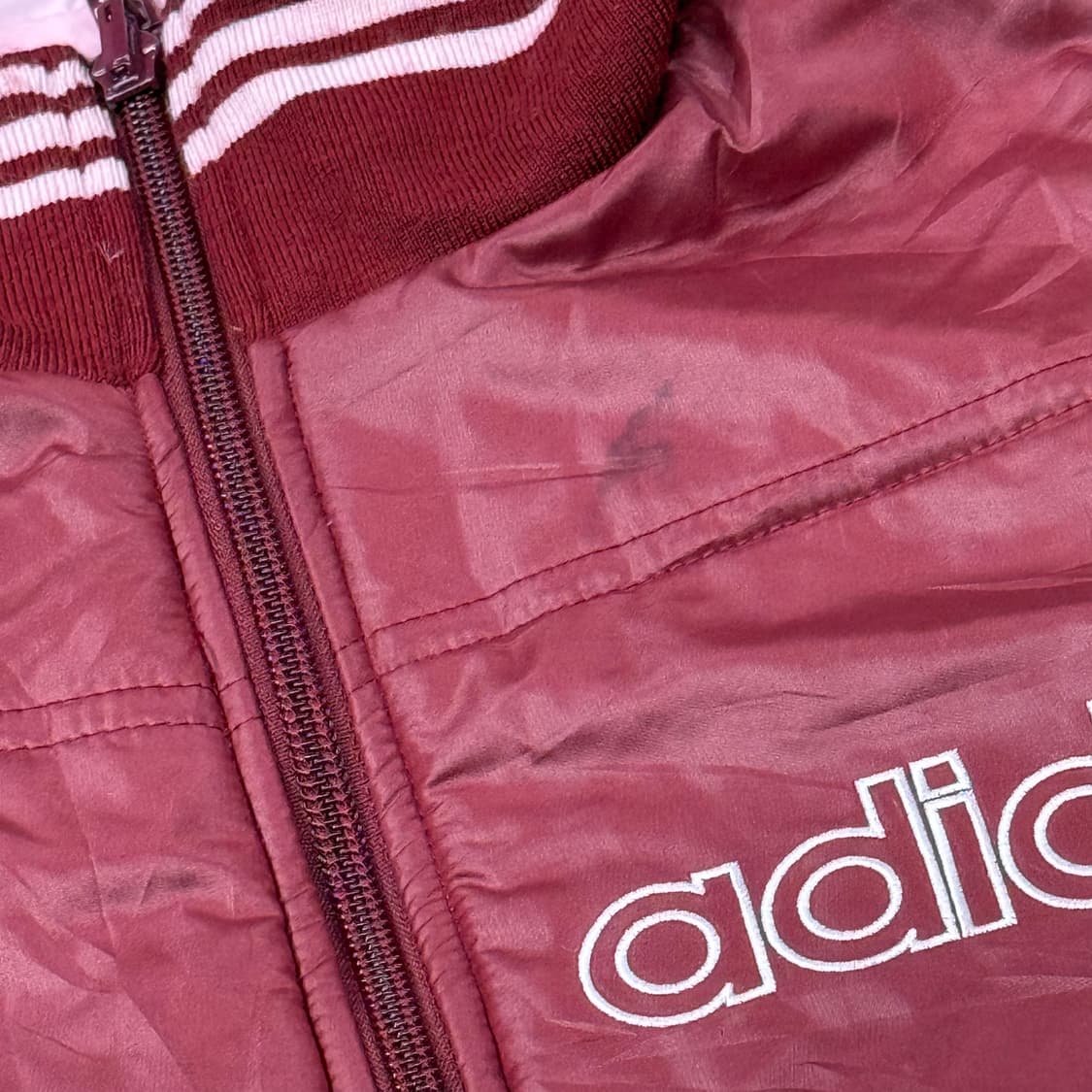 아디다스 딸기우유 핑크 버건디 양면 패딩  상품이미지5