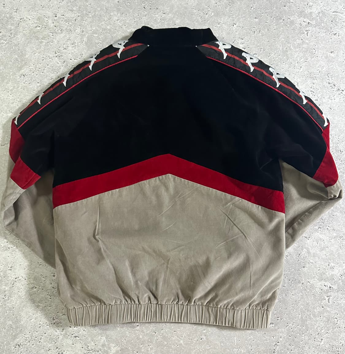 블랙 베이지 벨벳 트랙 자켓 상품이미지3