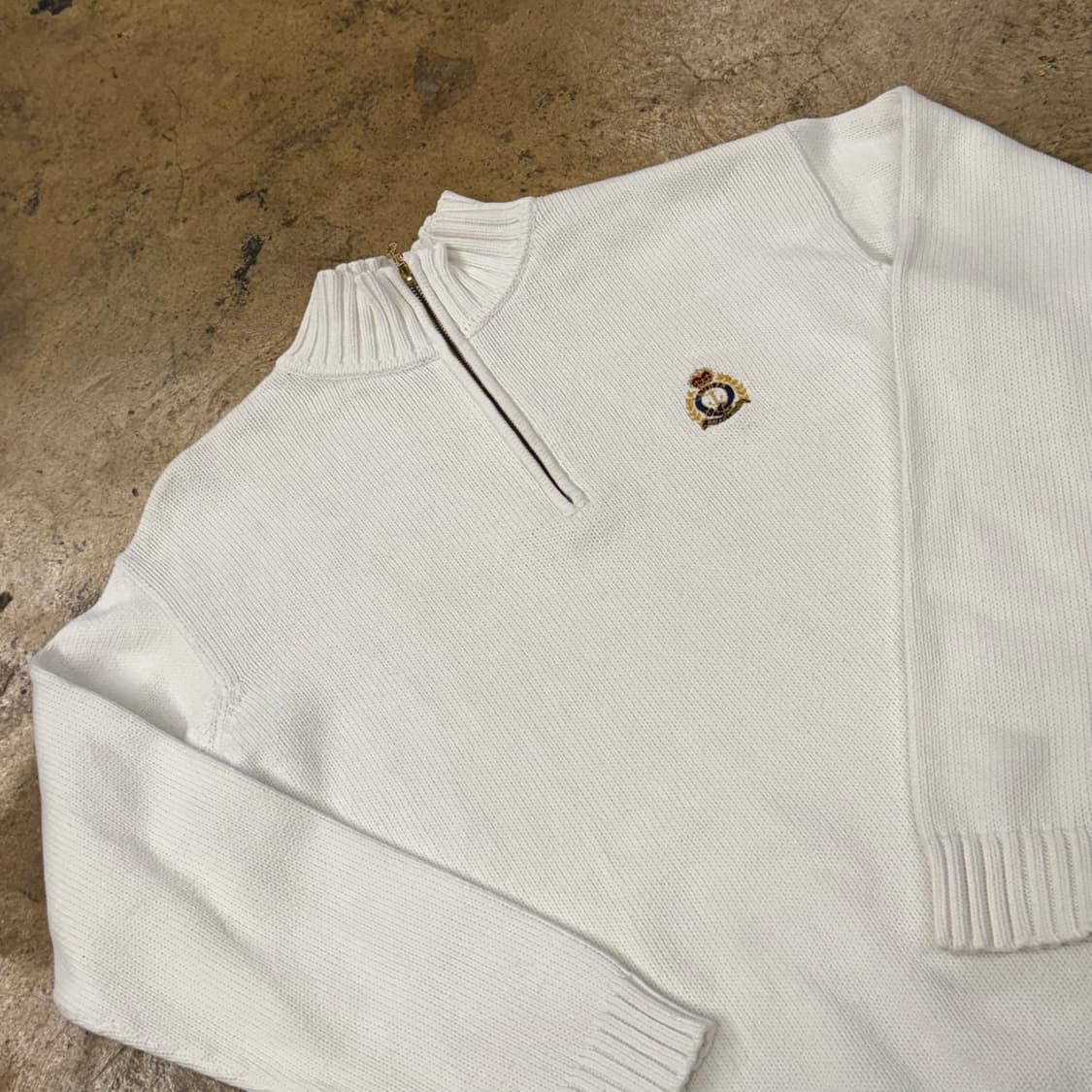 폴로 랄프로렌 화이트 니트 반집업  상품이미지1