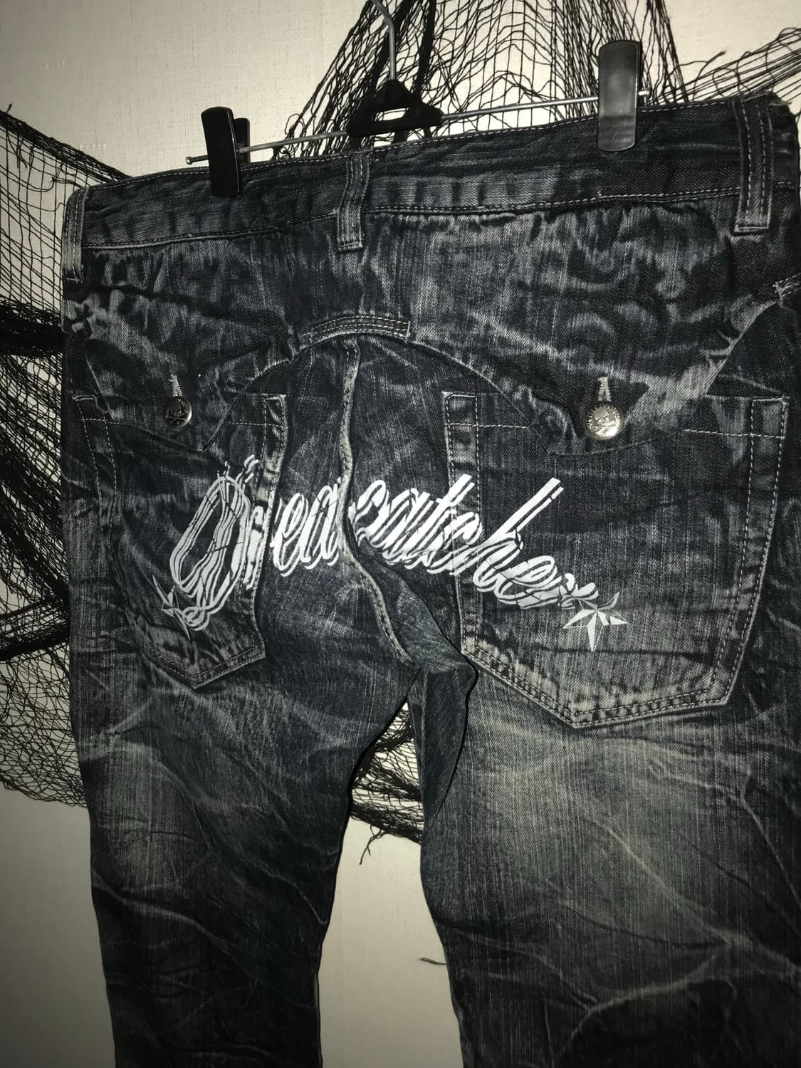 Punk net embriodery printing jeans 상품이미지4