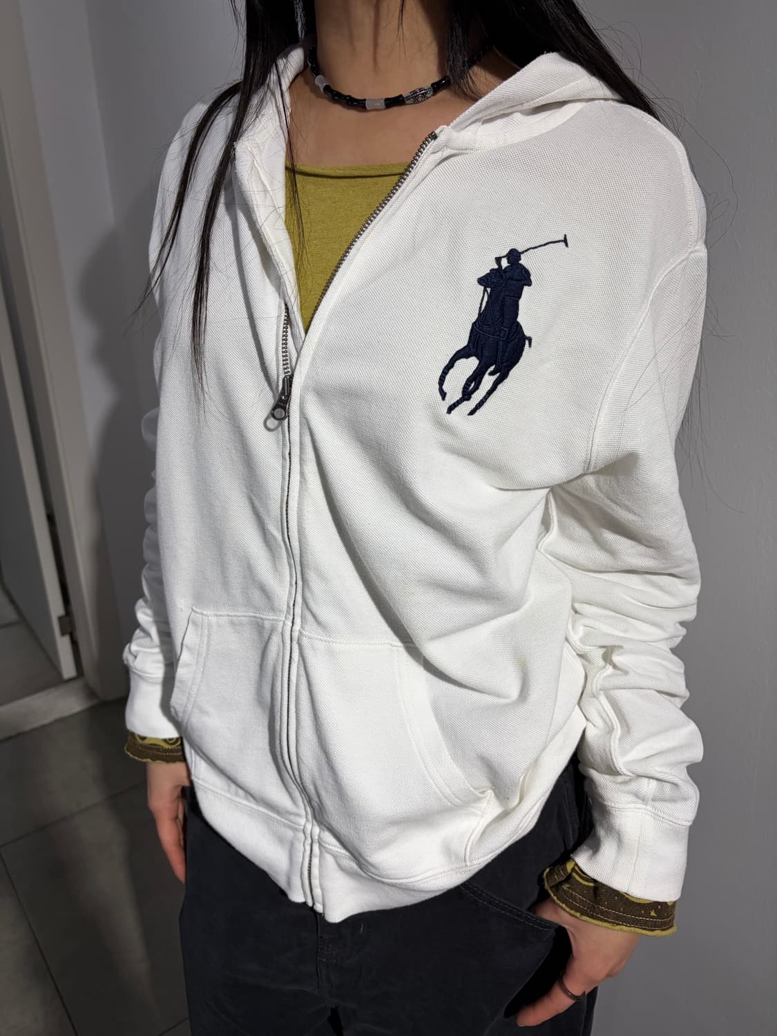 폴로 빅포니 화이트 후드집업 상품이미지1