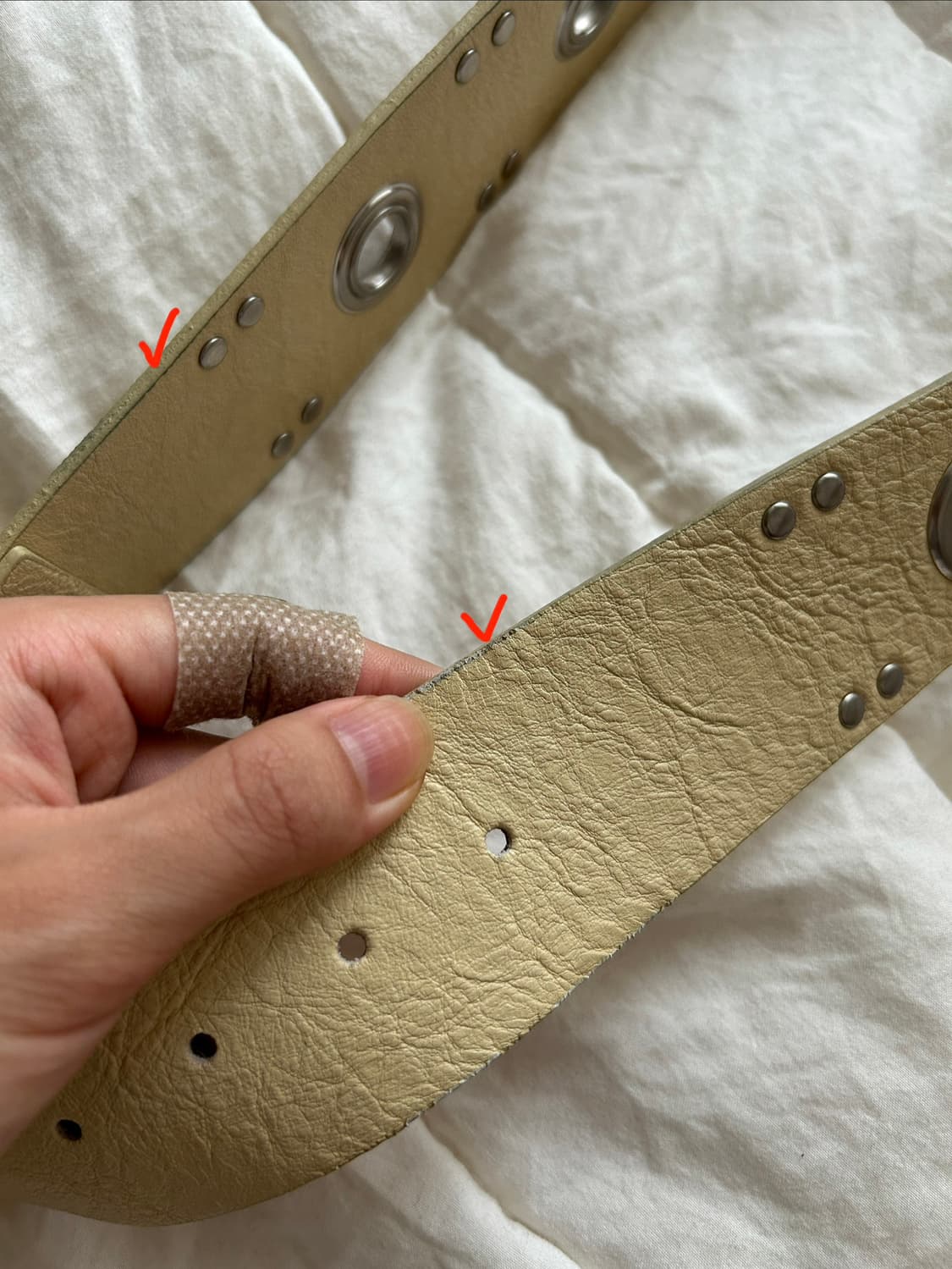 샌드뮤지엄 EYELET LEATHER BELT [Butter Yellow 상품이미지3
