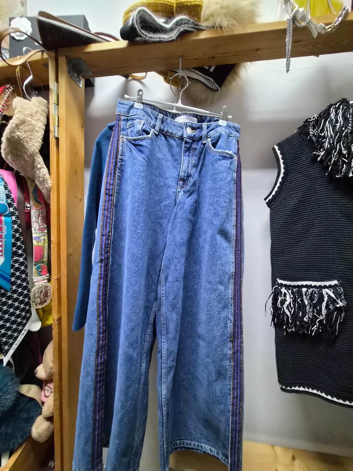 이로 포인트  골지니트. 자라와이드팬츠 상품이미지6