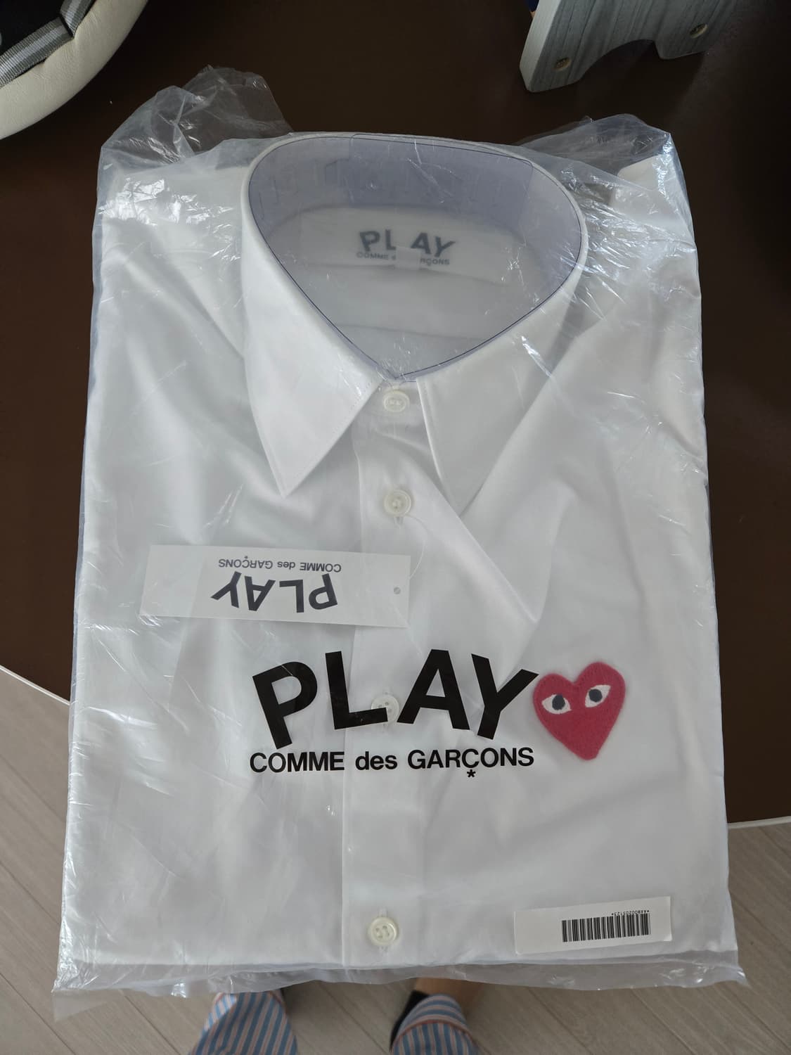 꼼데가르송 PLAY 긴팔 셔츠 XS (95) 화이트 판매 상품이미지1