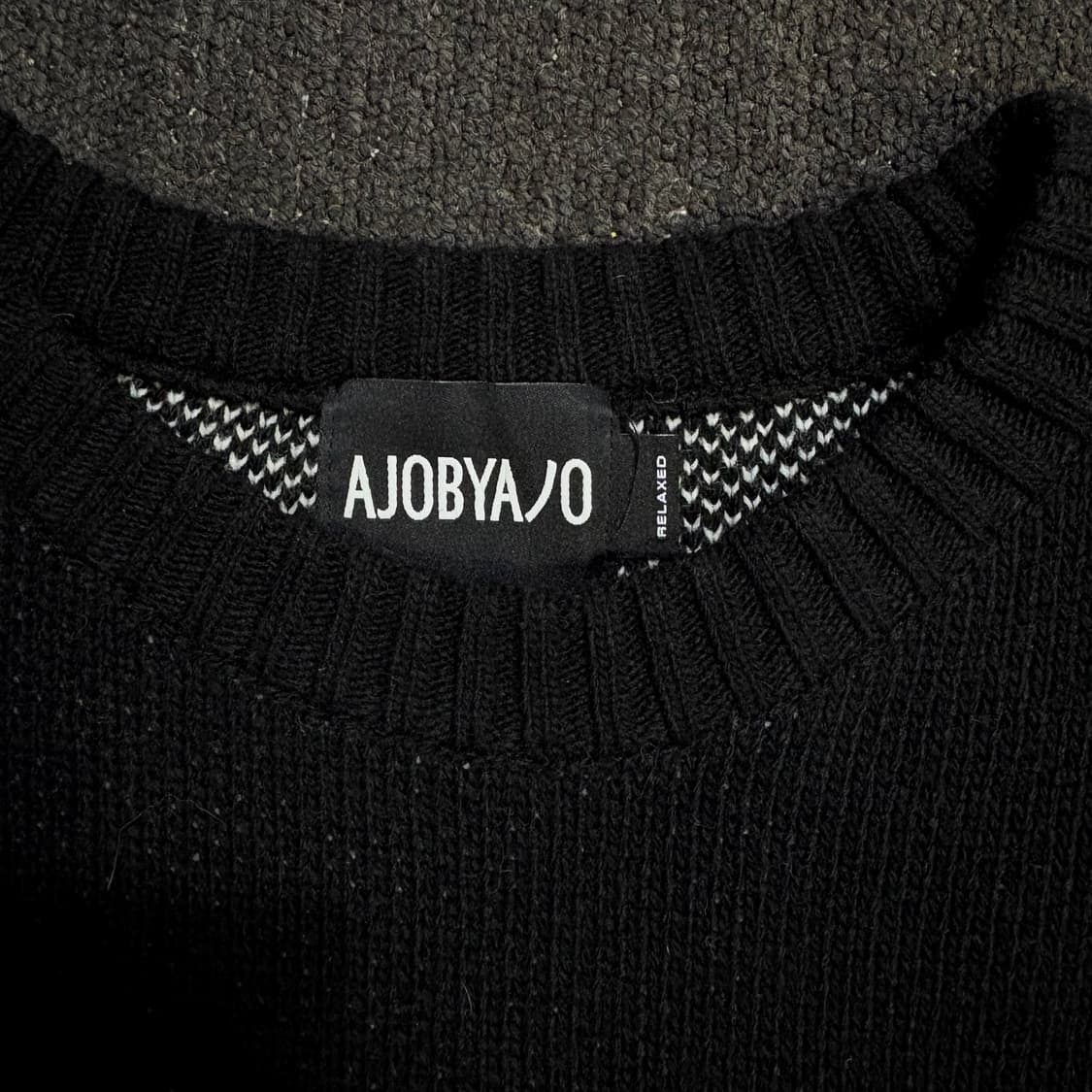 Ajobyajo 블랙 레터링 니트 L 상품이미지5