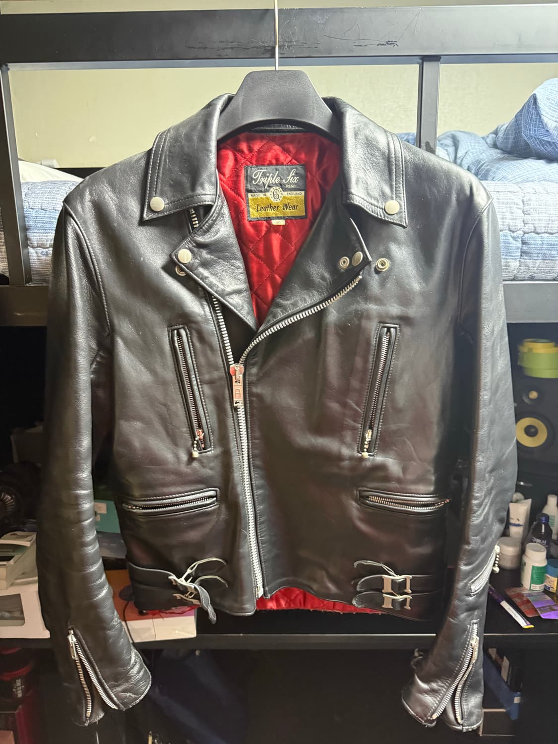 666 소가죽 더블 라이더 자켓 상품이미지1