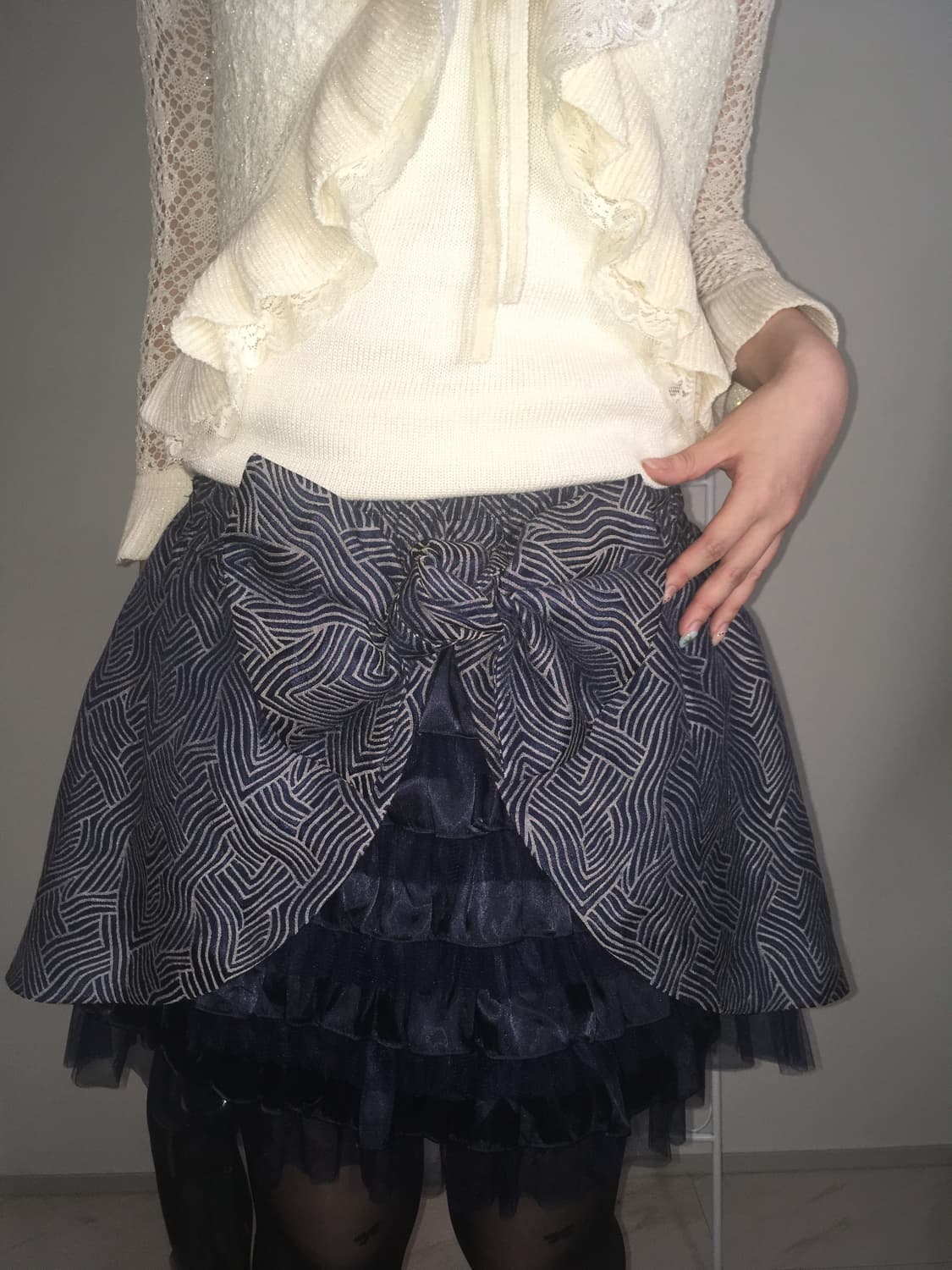 Jpn vintage ribbon unique cancan skirt 상품이미지7