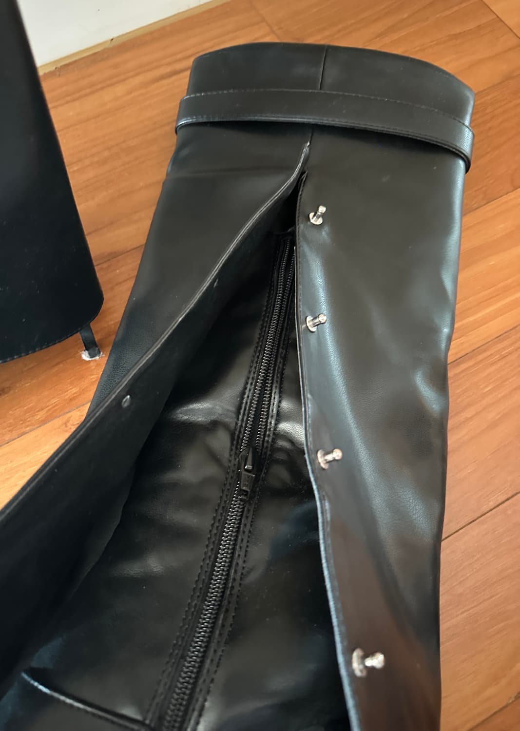 leather fold over long boots UK4 상품이미지3