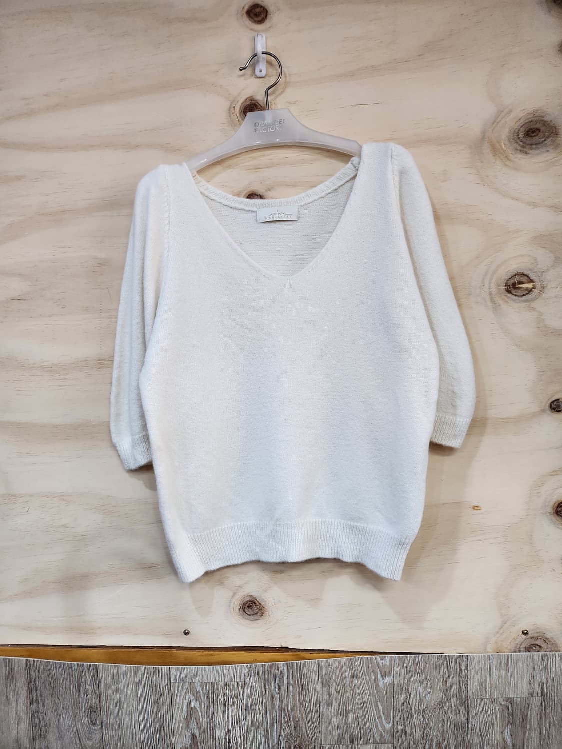 559) 여성 브이넥 반팔 니트 상품이미지1