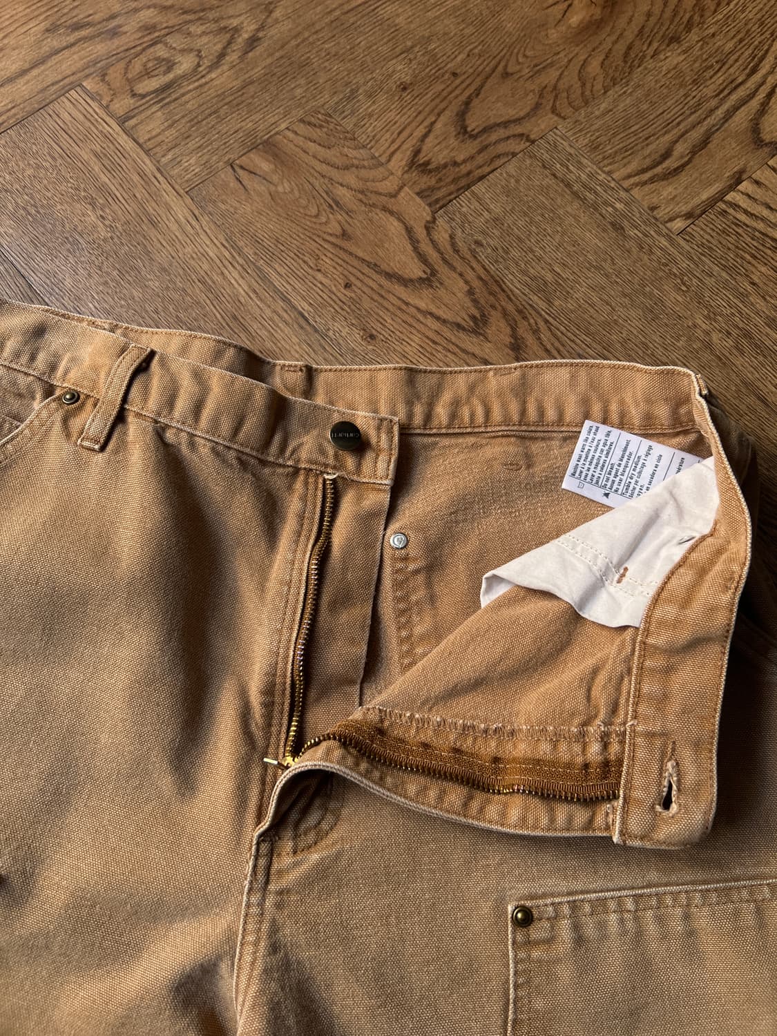 [34]칼하트 USA 더티워싱 브라운 더블니 워크 팬츠 상품이미지3