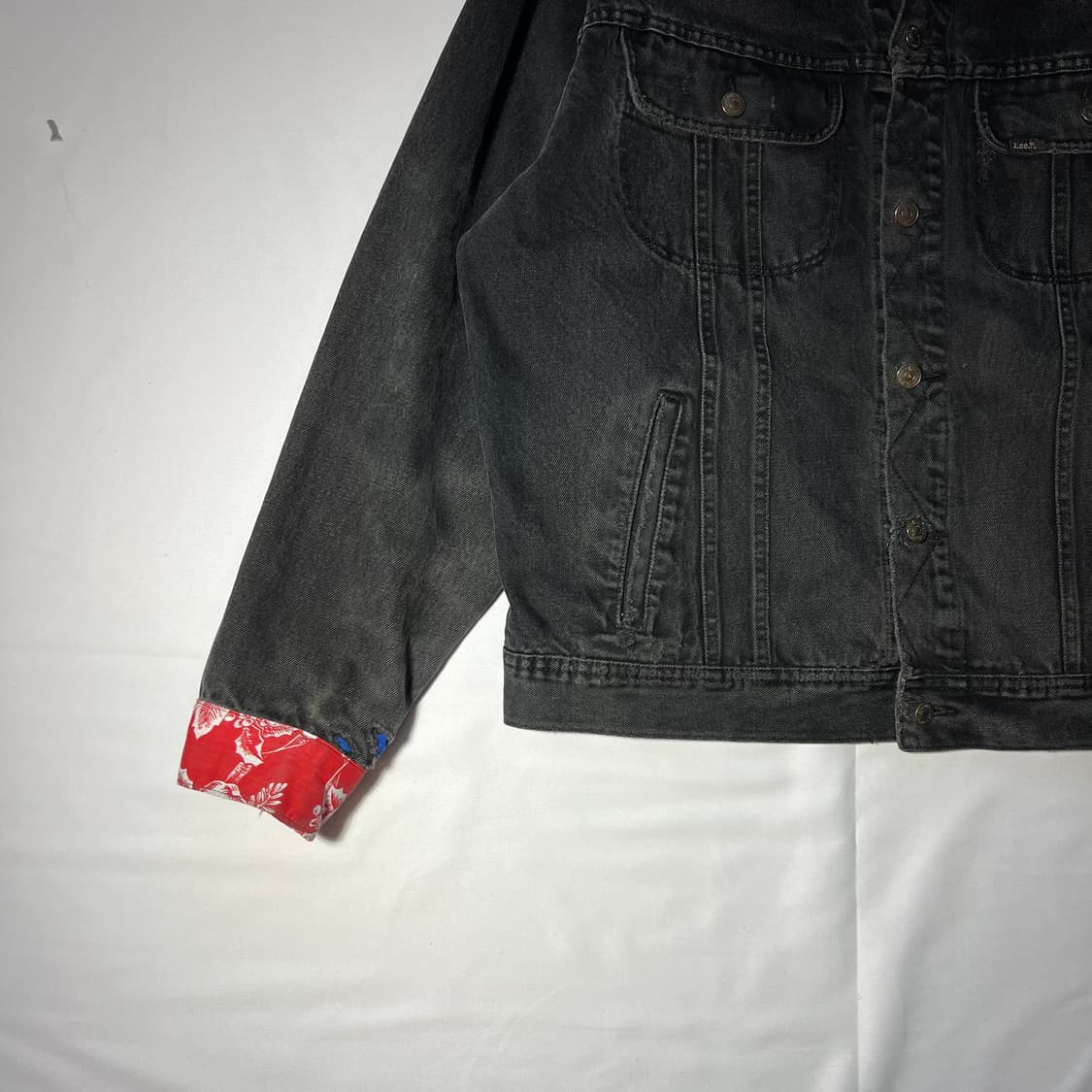 [L]00's LEE 블랙 데님 리워크 트러커 자켓 상품이미지4