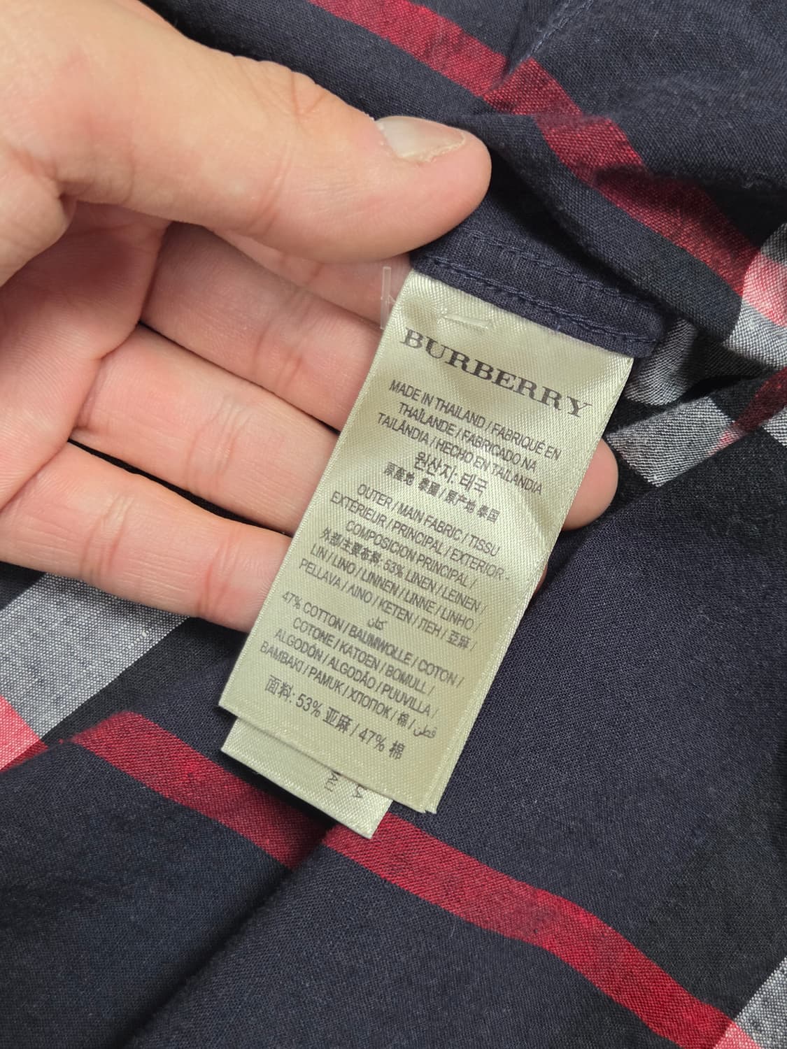 (새상품) [버버리] 메가 체크 린넨 코튼 반팔 셔츠 | S00078 상품이미지4