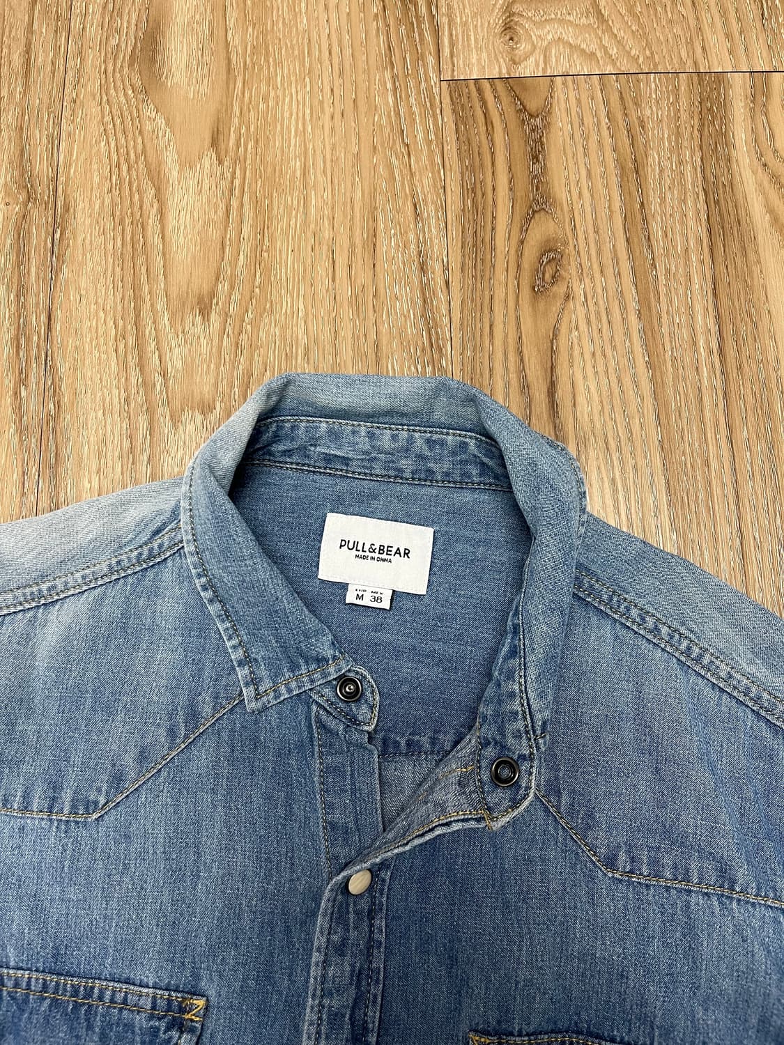 풀앤베어 워싱 데님 셔츠 M 상품이미지3