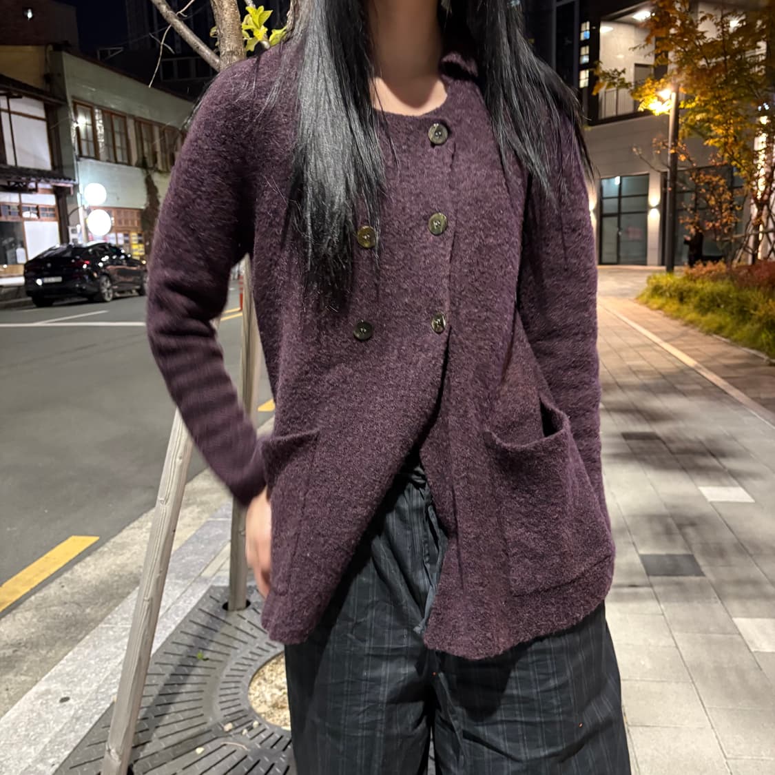 와이즈 포 리빙 요지야마모토 더블 브레스티드 바이올렛 가디건 상품이미지2