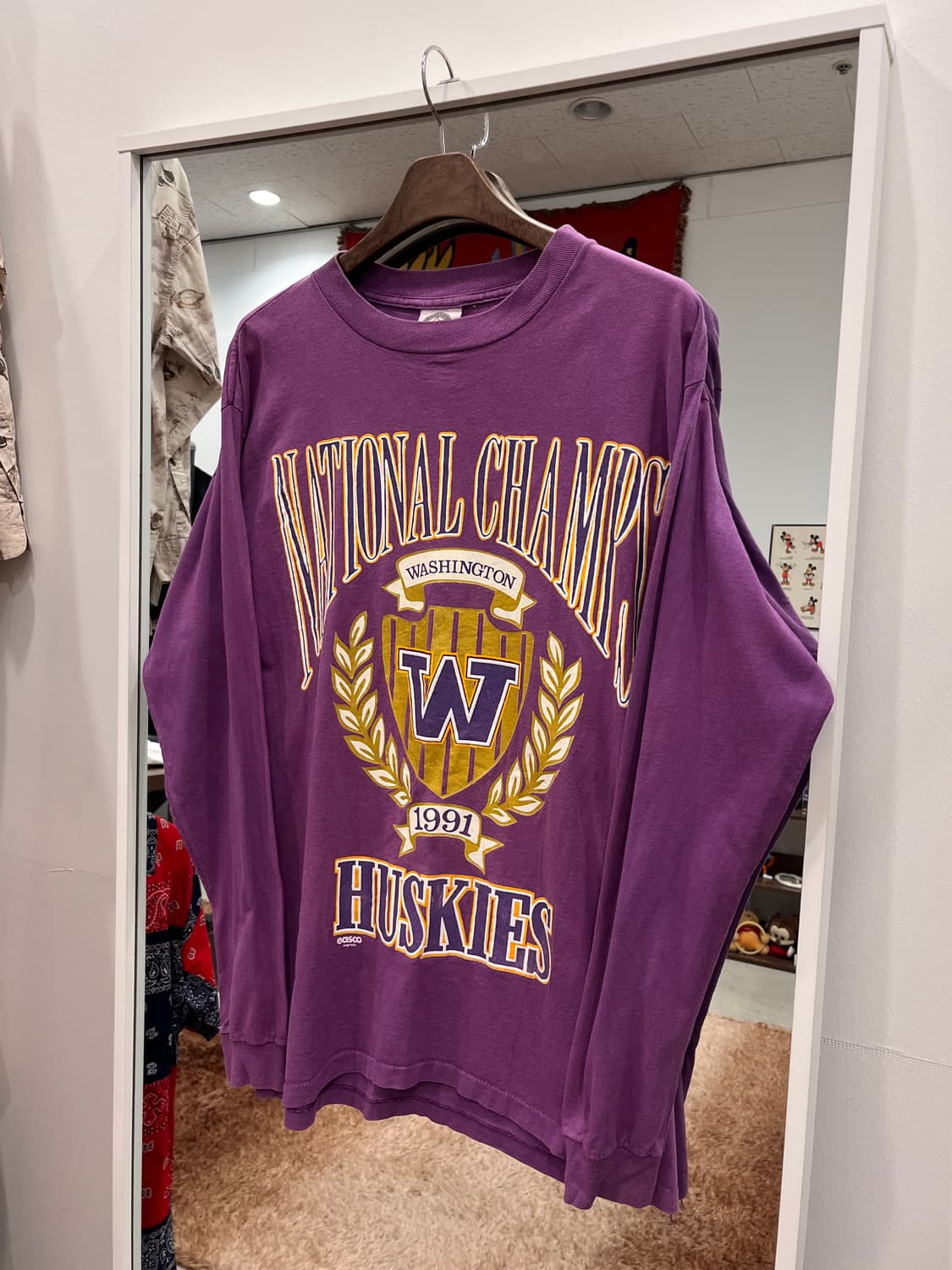 Hypercolor 빈티지 HUSKIES 롱슬리브 (made USA) 상품이미지1