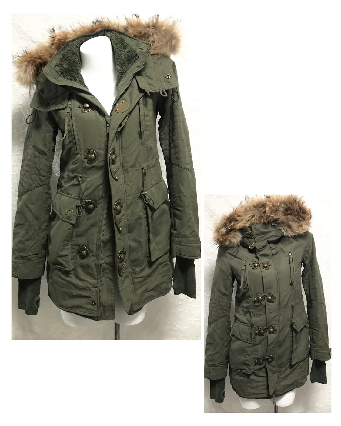 빈티지 sly 슬라이 00s y2k 라쿤퍼 후드 야상 점퍼 자켓 상품이미지1