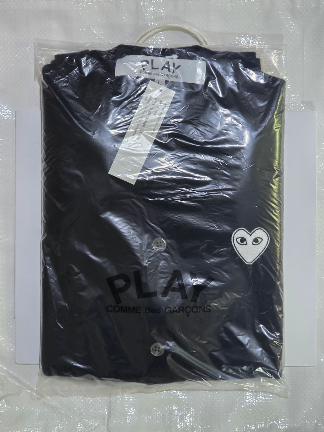 꼼데가르송 화이트하트 가디건 블랙 L 상품이미지2