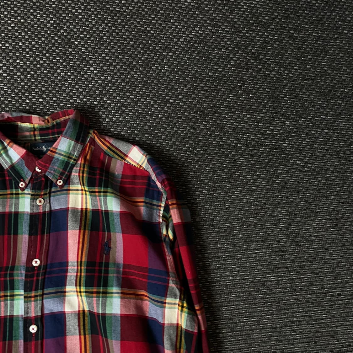 폴로랄프로렌 레드 그린 네이비 멀티 배색 체크 긴팔 셔츠 XL 상품이미지3
