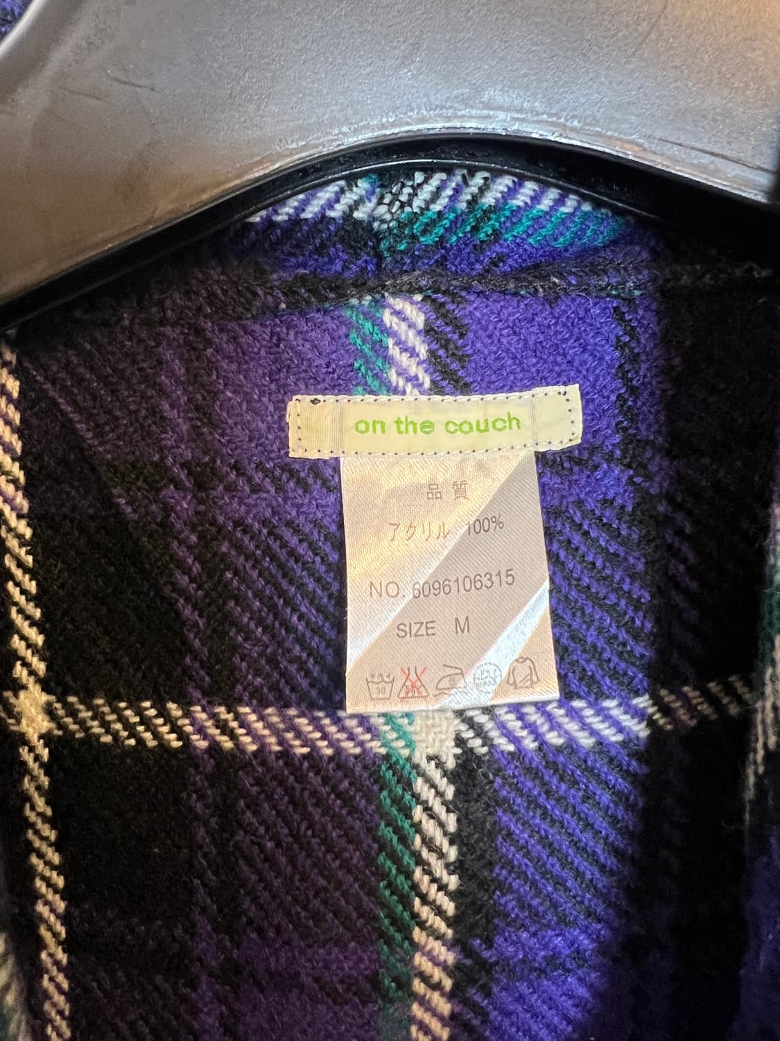 A029 ON THE COUCH 퍼플 체크 케이프 M 상품이미지3