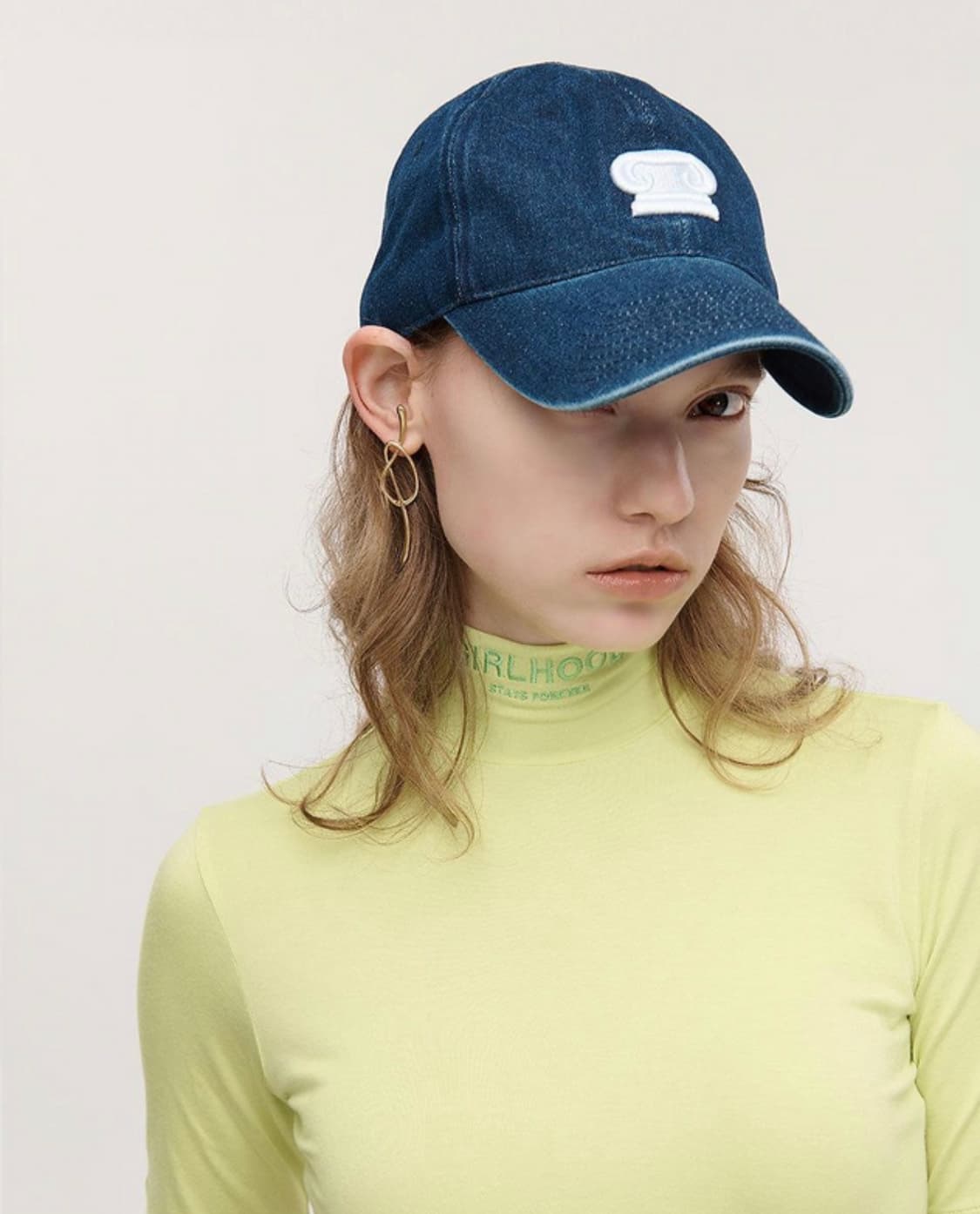 YCH 자수 데님 베이스볼 캡 상품이미지1