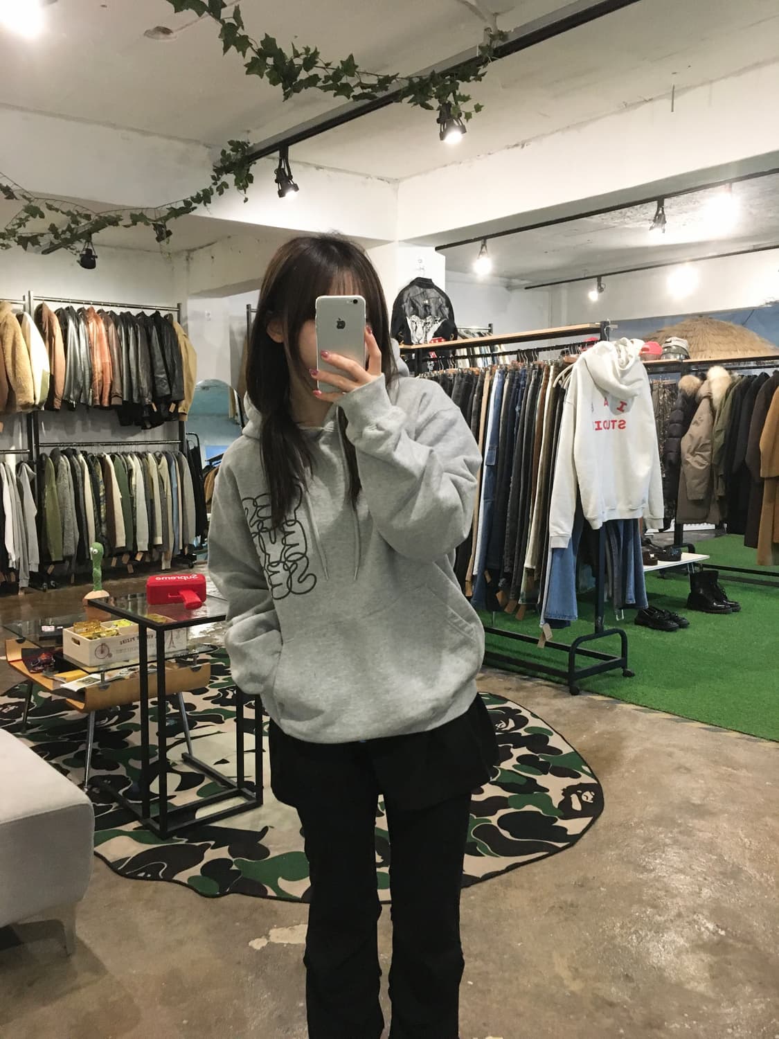 예스아이씨 빅로고 후드티 멜란지그레이 상품이미지5