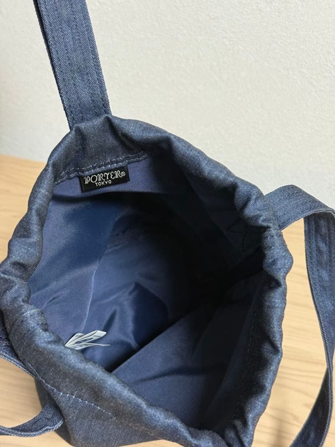 요시다포터 드로우스트링 숄더백 데님 인디고 상품이미지6