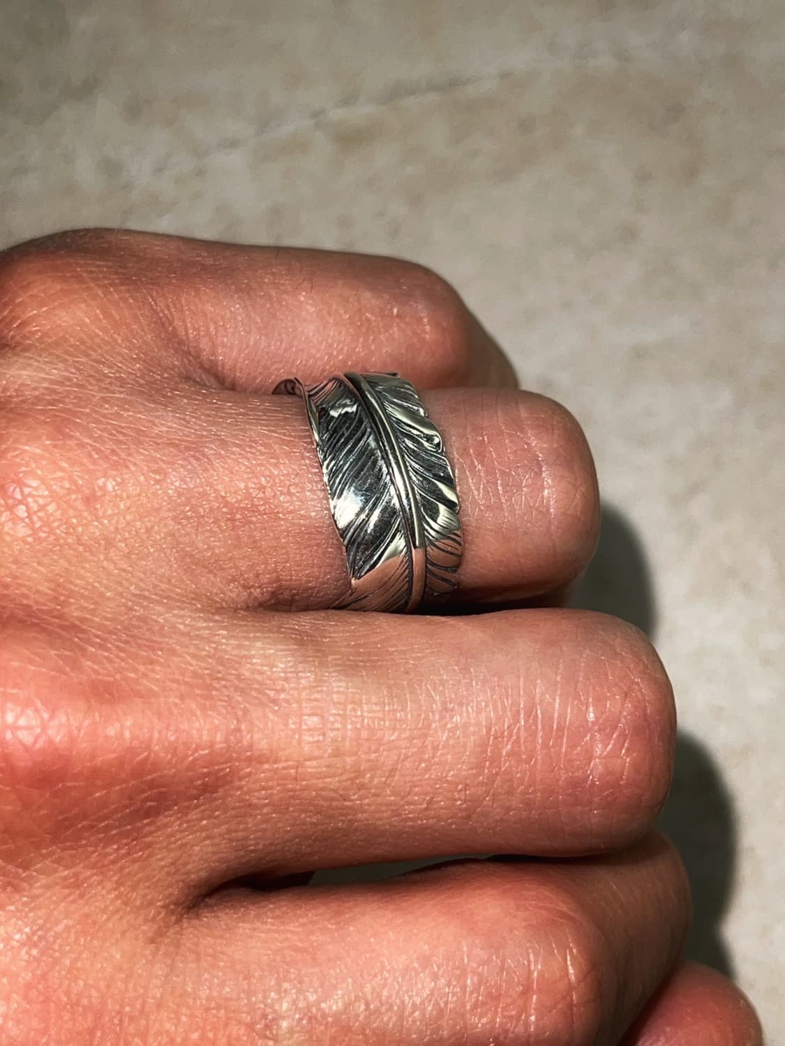 빈티지 페더 실버925 반지 크롬하츠무드 남자반지 상품이미지1