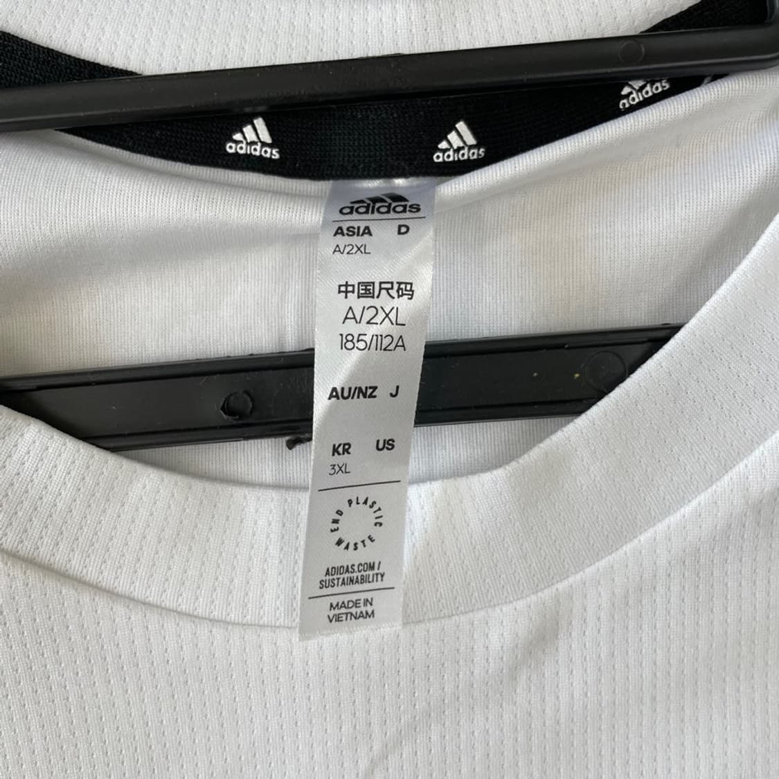 XXXL 아디다스 신형 기능성 반팔티 흰검 화이트 빅사이즈 상품이미지4