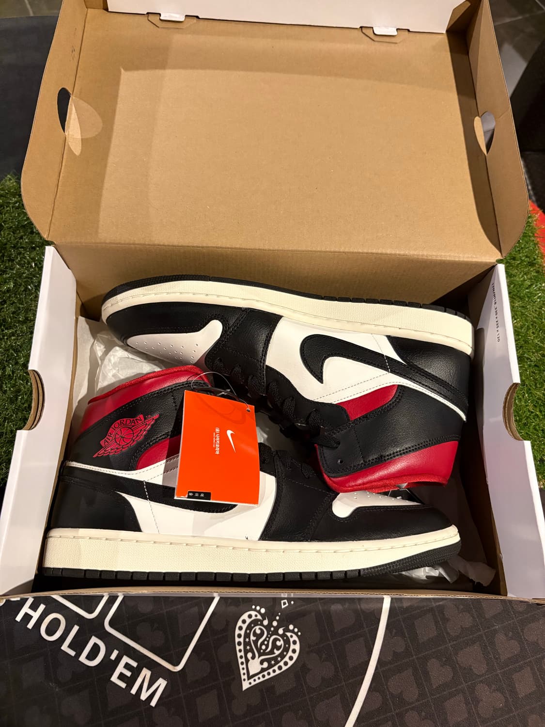 [새상품/w285] 나이키 조던1미드 블랙 짐레드 상품이미지8