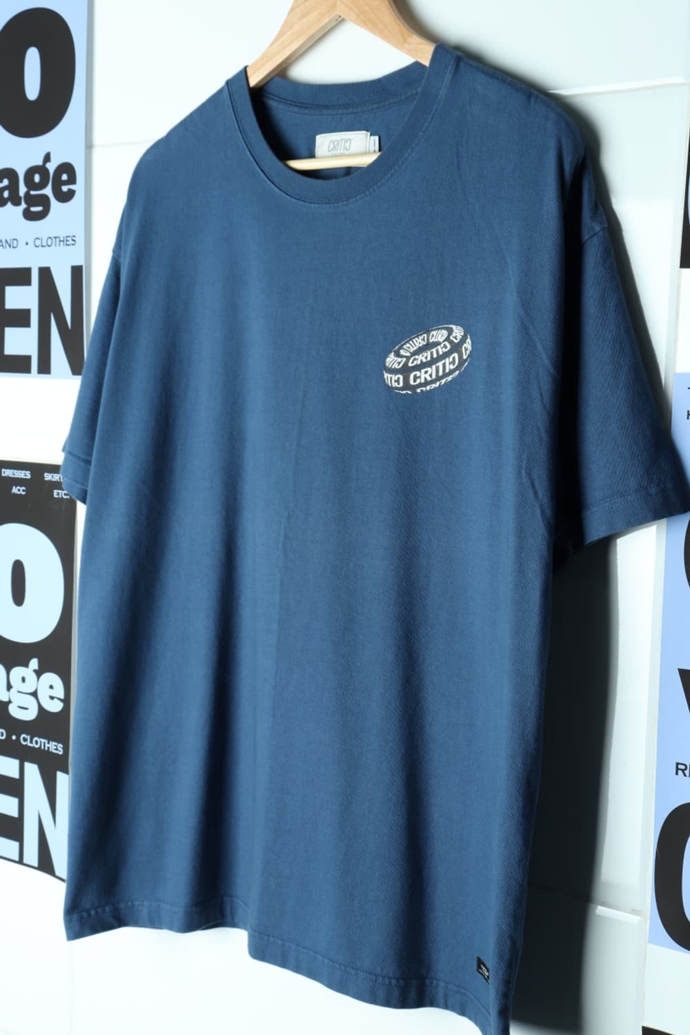 (M-XL) 크리틱 반팔 티셔츠 Y2K 프린팅 피그먼트 블루-7B02 상품이미지1