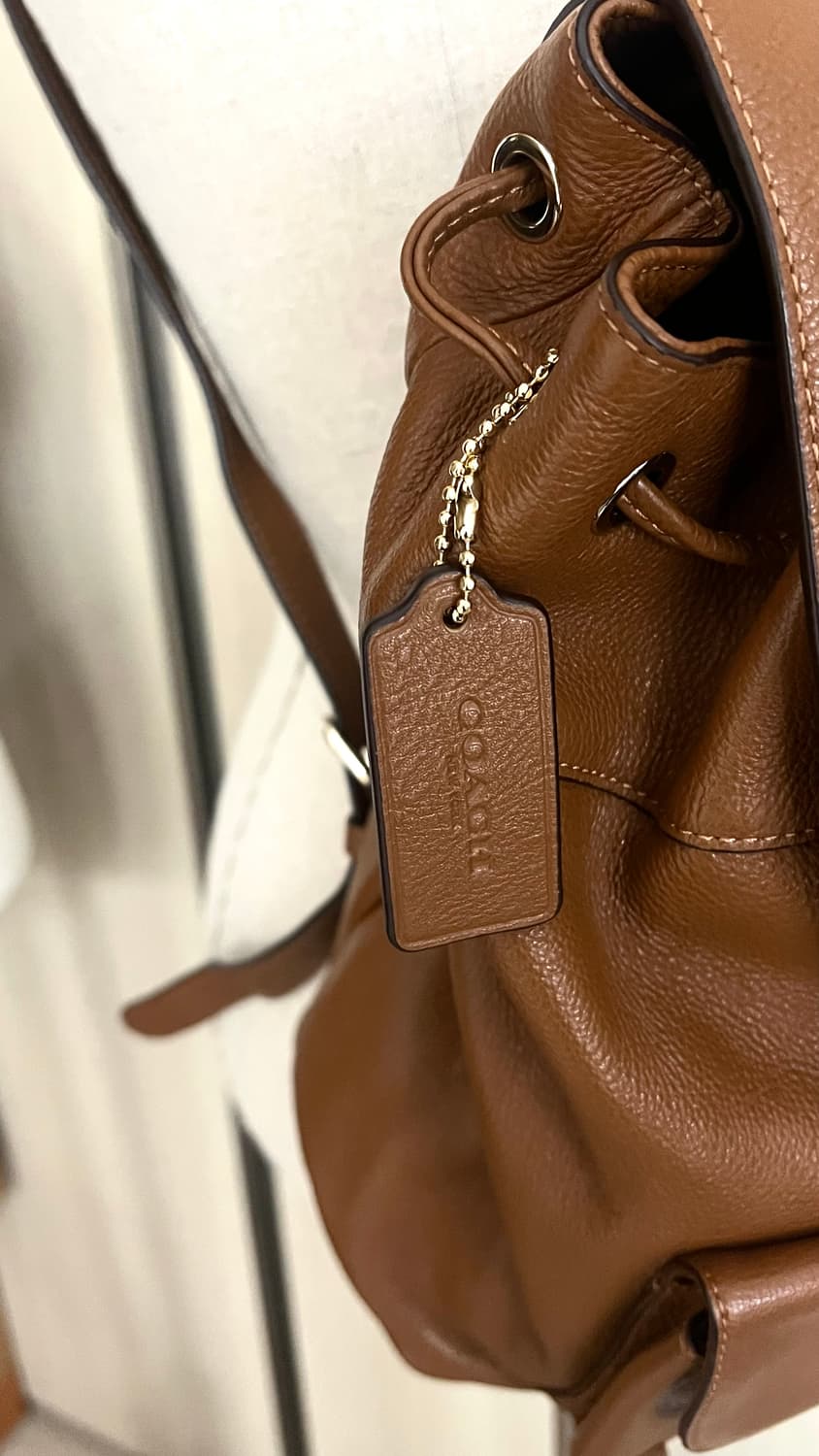 90s coach 코치 페블가죽 올레더 빌리 백팩 카멜브라운 상품이미지7