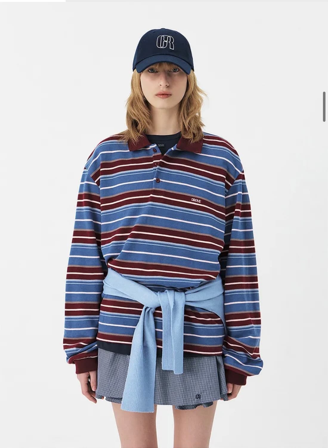 그로브 티셔츠 CARELL STRIPE SHIRT (Wine) 상품이미지1