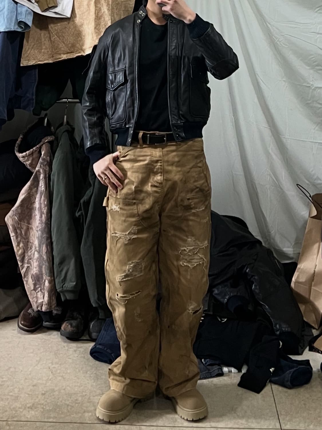 할리데이비슨 가죽 봄버 자켓 상품이미지3