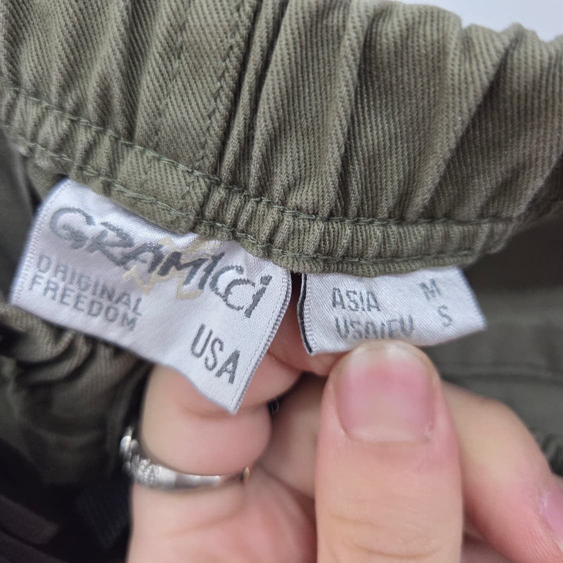 그라미치 카키색 벨티드 팬츠 남M 30in 상품이미지4