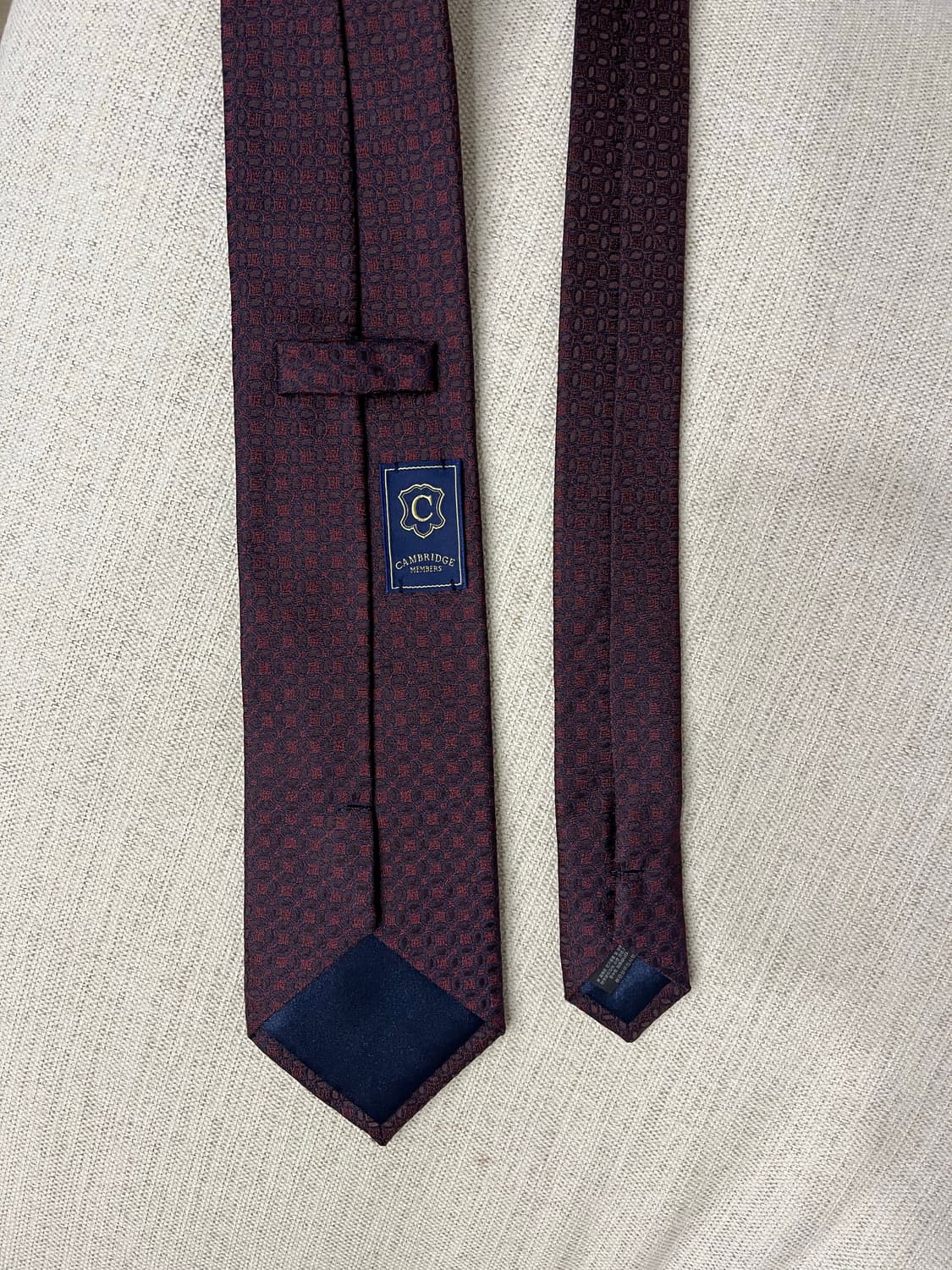 캠브리지멤버스 와인색 패턴 넥타이 상품이미지3