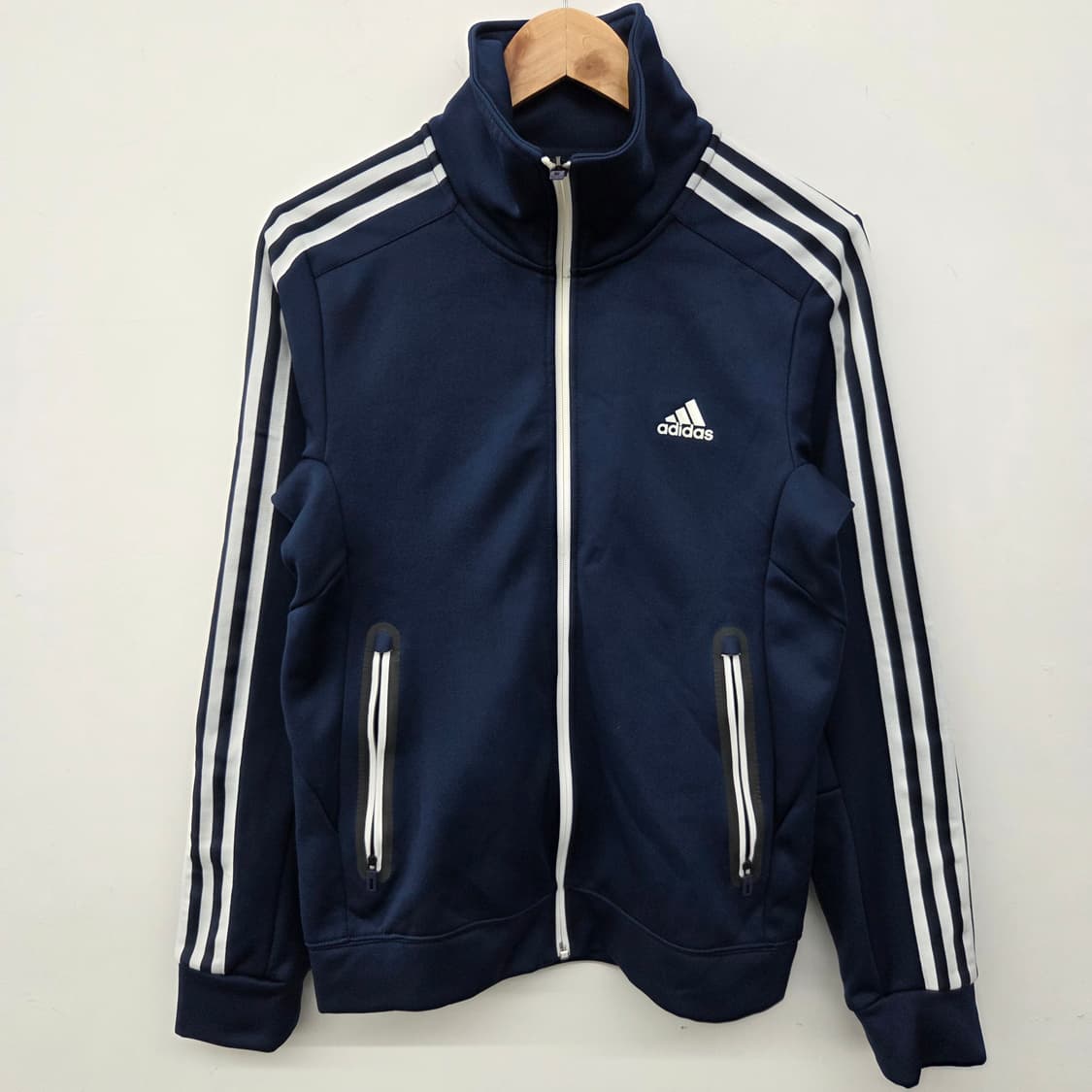 아디다스져지 네이비 삼선 트랙탑 여L 상품이미지2