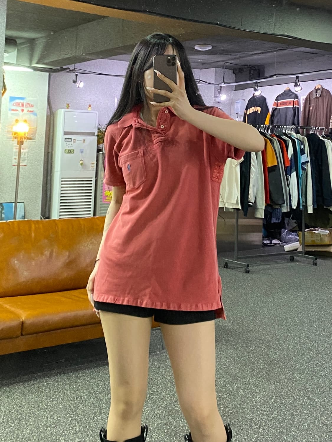 폴로 랄프로렌 포켓 반팔티셔츠 코랄핑크 B4783 상품이미지1