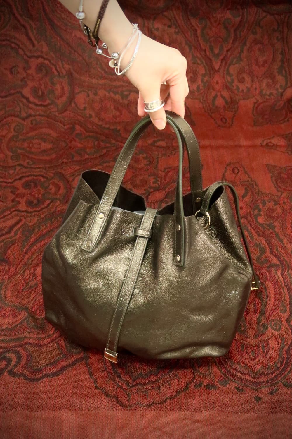 티파니앤코 메탈릭 브론즈 토트백 made in Italy 상품이미지1