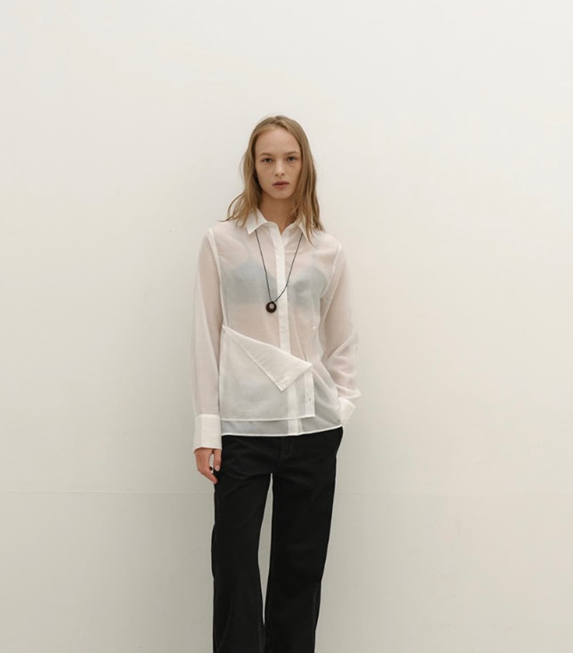 low tide / SILKY BUTTON WRAP SHIRT / M  상품이미지2