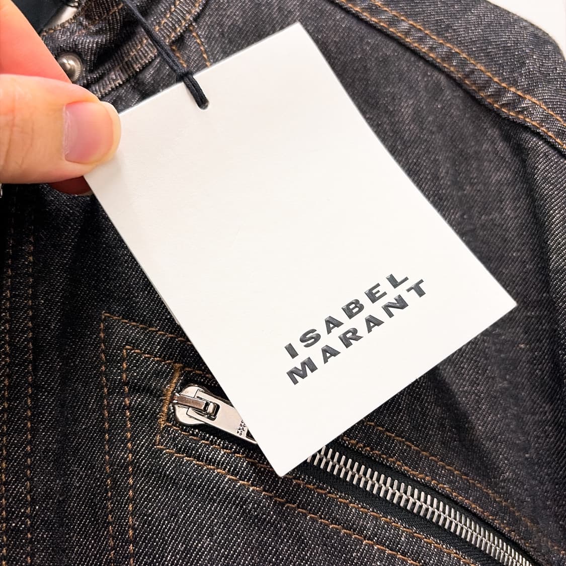 (정품/새상품) 이자벨마랑 여성 블랙 데님 집업 드레스 상품이미지4