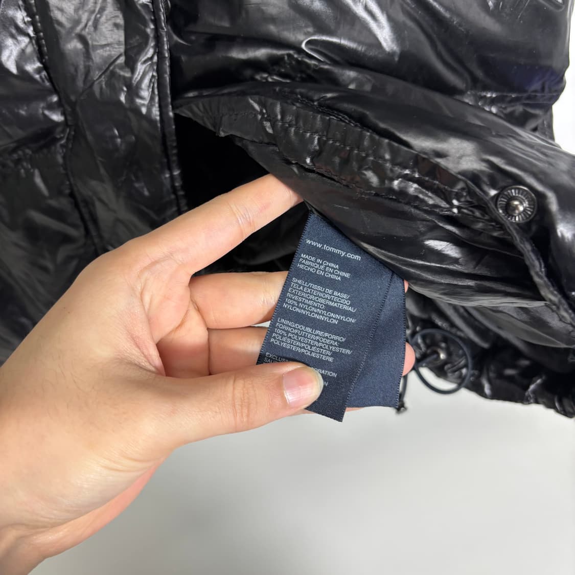 우먼M 타미힐피거 유광블랙 세미A라인 투웨이 덕다운 롱패딩 상품이미지5