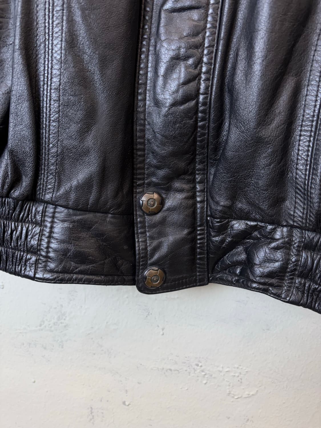 빈티지 블랙 레더 봄버 자켓 상품이미지4