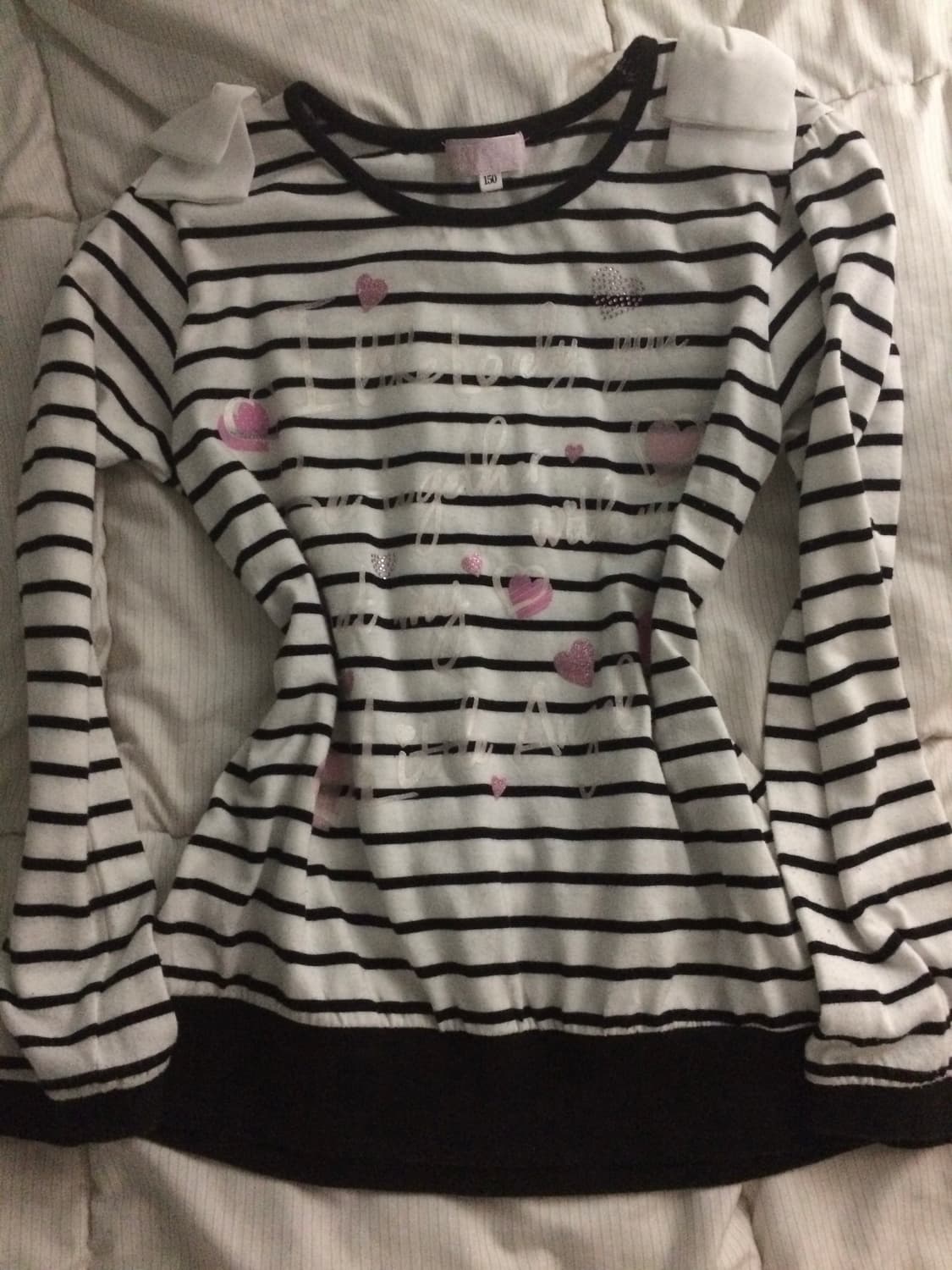 빈티지 헤이세이 스트라이프 리본 탑 상품이미지1