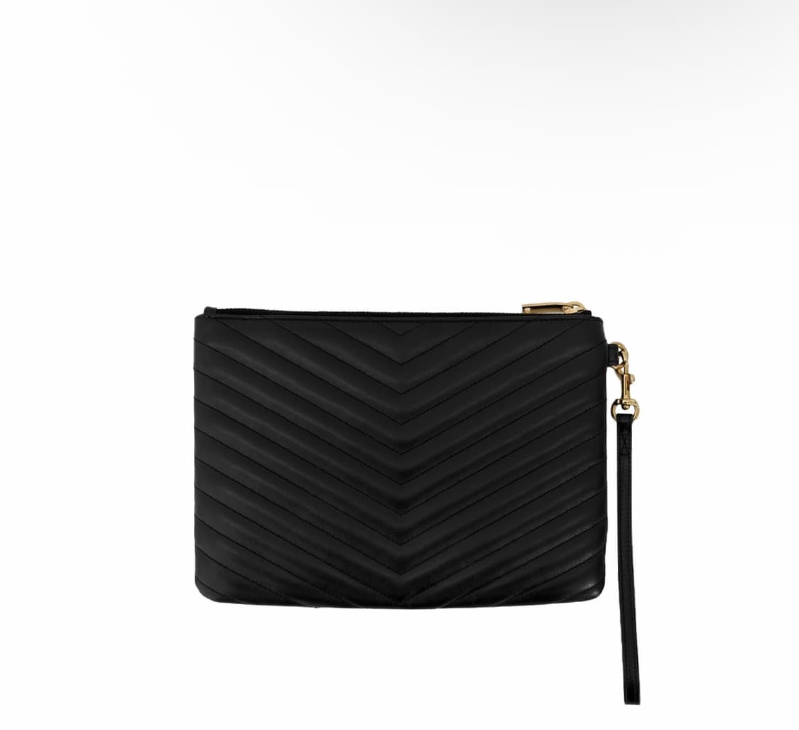 [S] 생로랑 여성 마틀라세 모노그램 YSL 로고 클러치 블랙 금장 스몰 상품이미지2