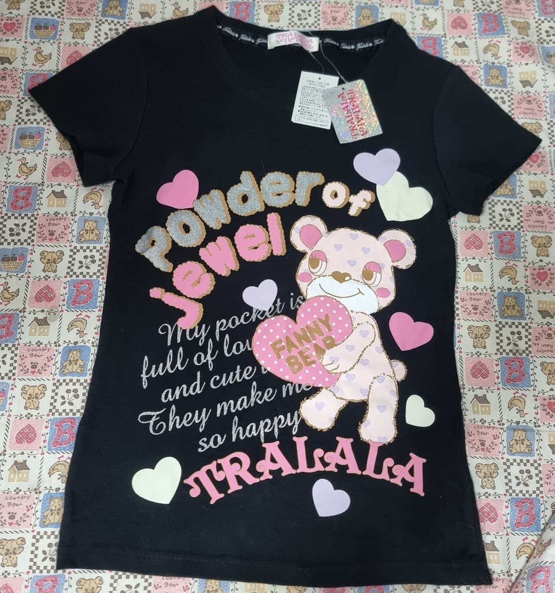 트랄라라(TRALALA) FANNY BEAR 블랙 반팔티 상품이미지1