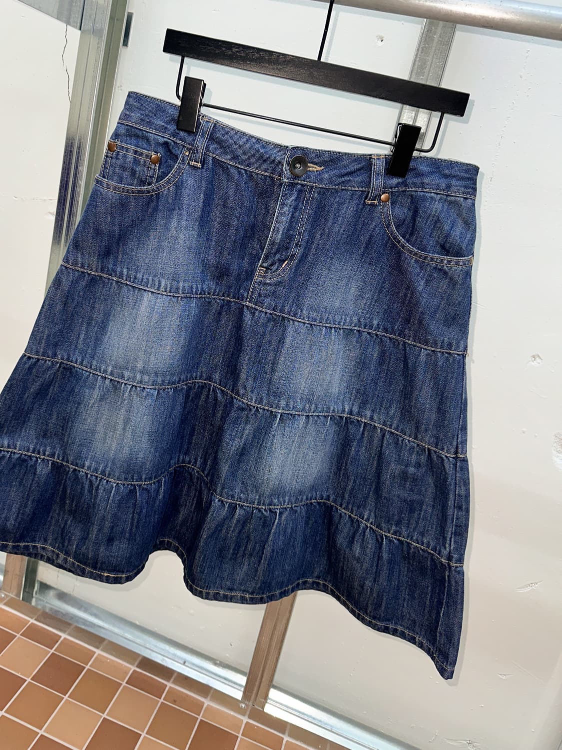 denim cancan midi skirt 상품이미지5